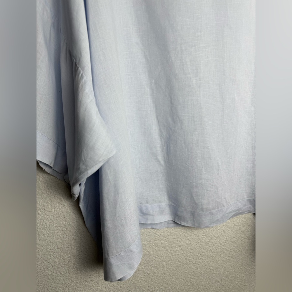 Pure Jill 100% Linen Light Blue Women's Blouse Size 3X. - Picture 4 of 8
